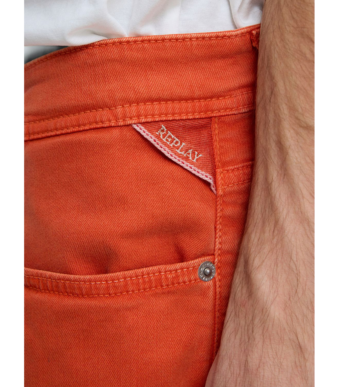 テーパードフィットカラーデニムショーツ 詳細画像 オレンジ 5